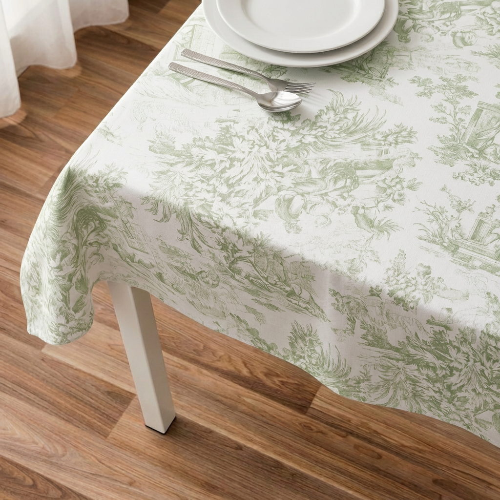 Tovaglia in Panama - Fantasia Toile de Joui Verde