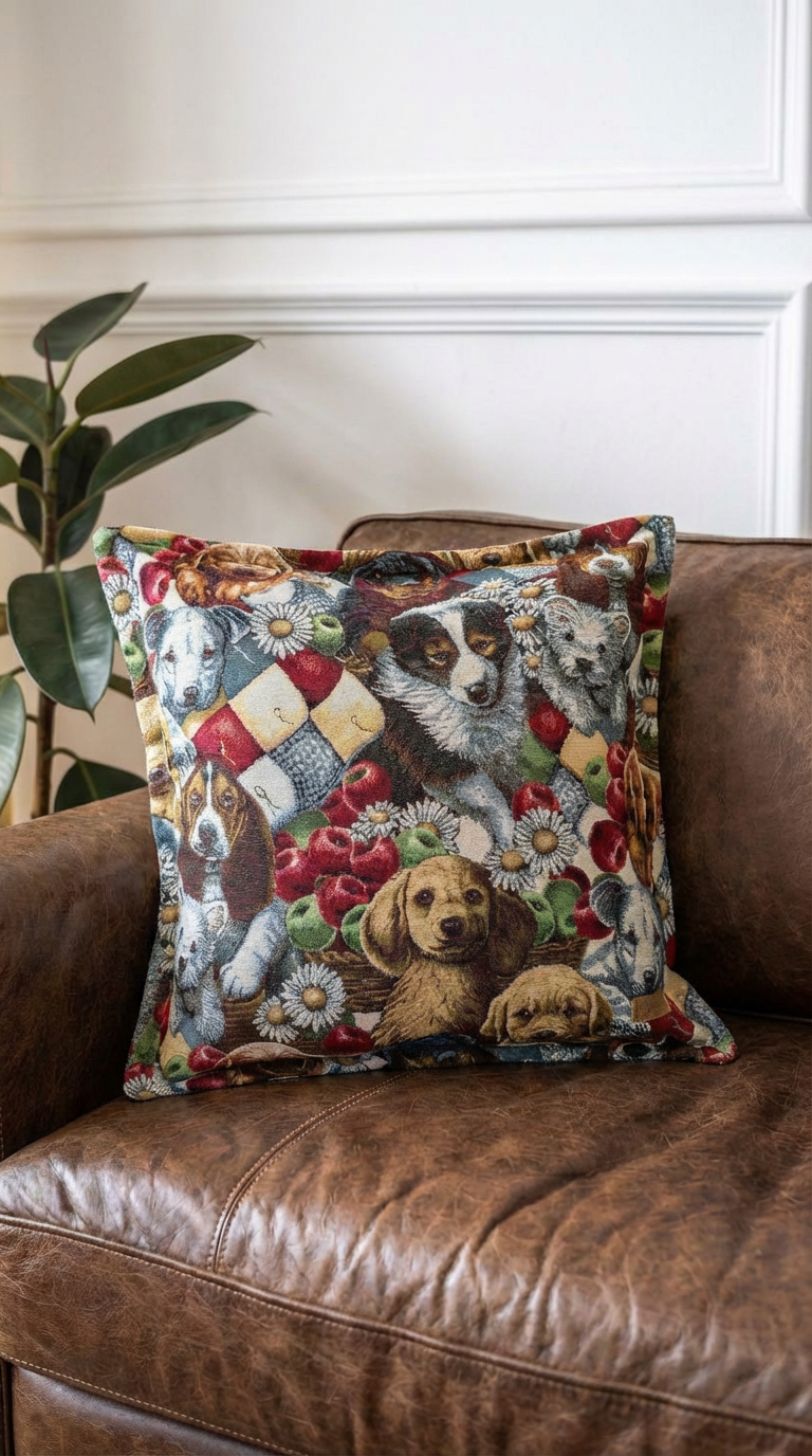 Cuscino Salotto Gobelin Aletta - Fantasia Cani