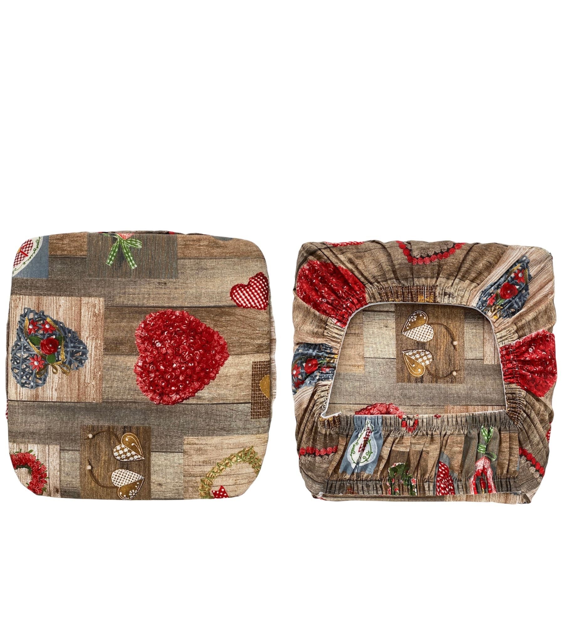 Cuscino Coprisedia con Elastico 40x40cm – Fantasia Romantico Cuore Rosso
