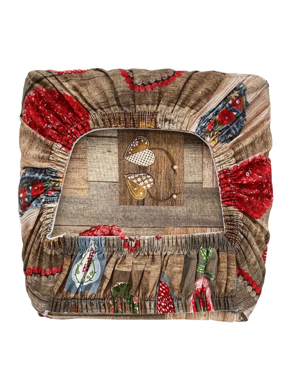 Cuscino Coprisedia con Elastico 40x40cm – Fantasia Romantico Cuore Rosso