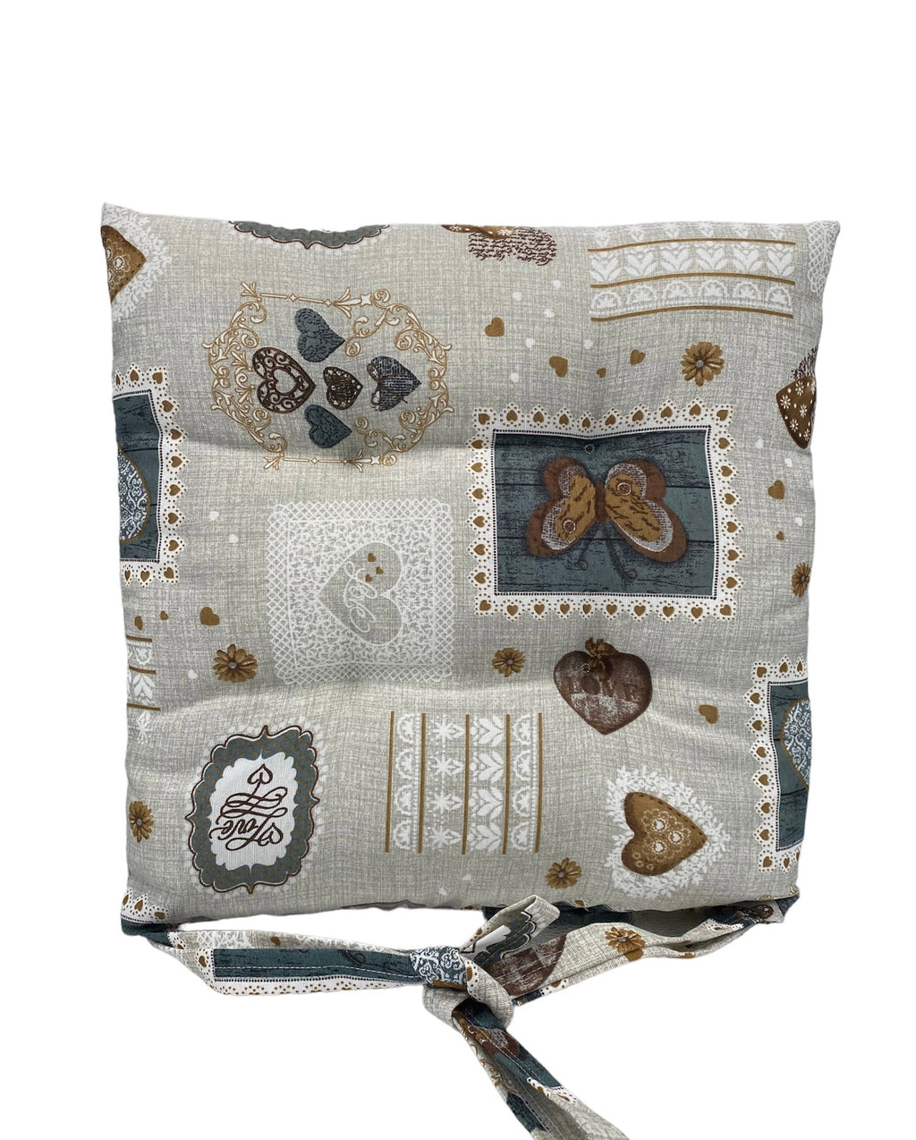 Cuscino Coprisedia Imbottito Soffice 40x40cm – Fantasia Love Verde
