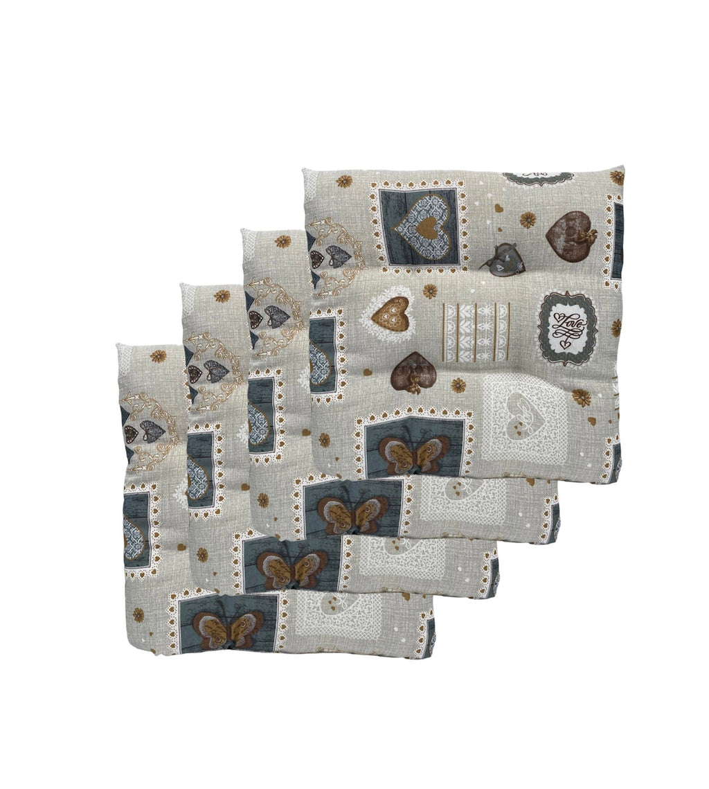 Cuscino Coprisedia Imbottito Soffice 40x40cm – Fantasia Love Verde