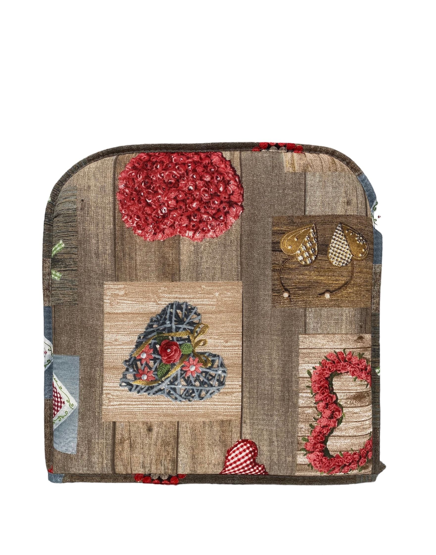 Cuscino Coprisedia Bordato 40x40cm – Fantasia Romantico Cuore Rosso
