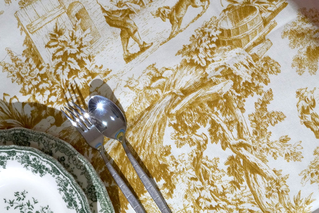 Tovaglia in Panama - Fantasia Toile de Joui Ocra
