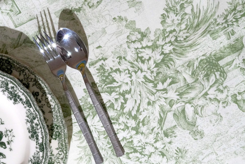 Tovaglia in Panama - Fantasia Toile de Joui Verde
