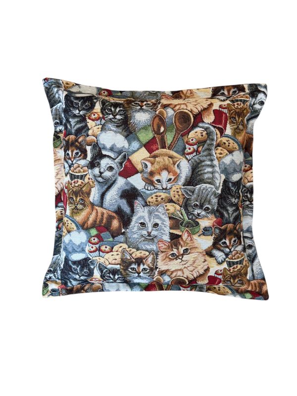 Cuscino Salotto Gobelin Aletta - Fantasia Gatti
